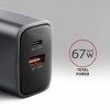 AXAGON ACU-PQ67 Ładowarka sieciowa PD&QC 67W 2-port GaN, USB-A + USB-C